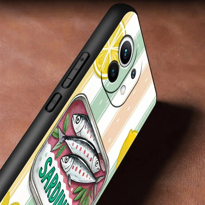 Phone Case Cover for Xiaomi Mi 17 15 14 13 12 11 Ultra 15T 14T 13T 12T 11T Pro Lite 5G Soft TPU Capas Funny Fish Sardines Laser