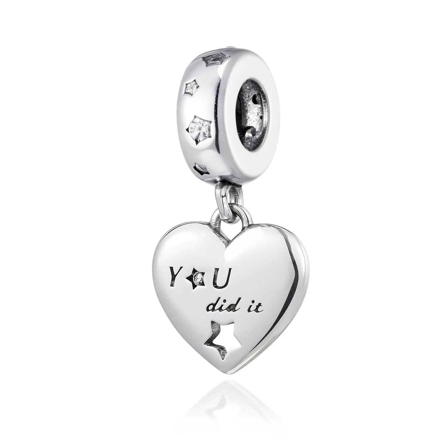 New 925 Sterling Silver Heart Number Charms Fit Original Europeans Bracelet Love Angel Wings Globe DIY Jewelry Gift for Women