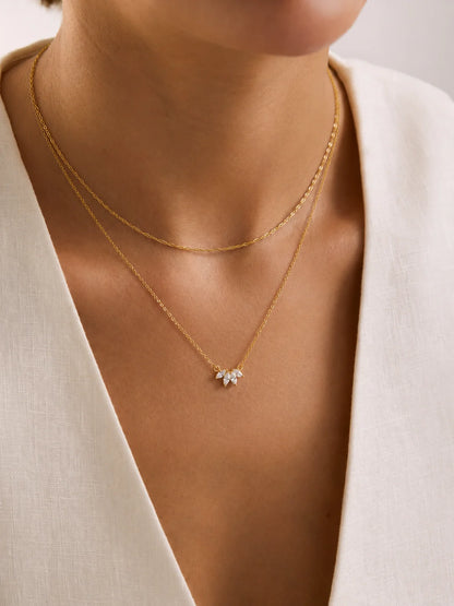Women's Necklace Collection, Original Necklace, Ladies' Gold Heart Necklace, Sparkling Zirconia Pendant Necklace, Jewelry Gift