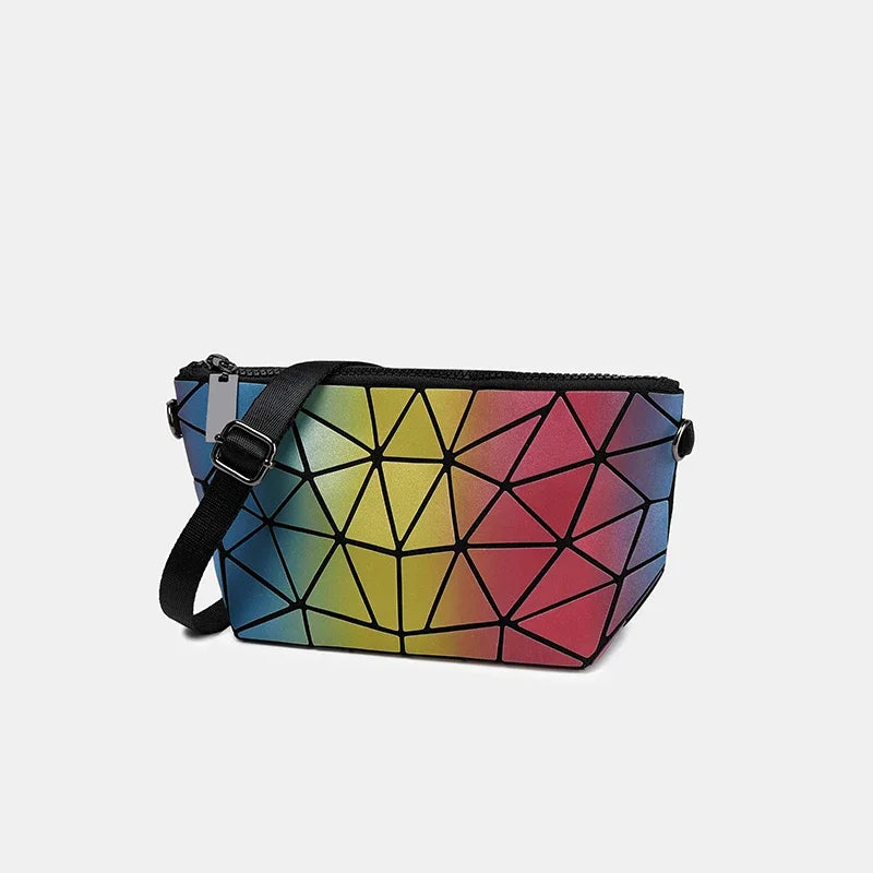 Women Chain Shoulder Bag for Women 2024 Luminous Geometric Messenger Bags Plain Folding Crossbody Bags Clutch Evening Bag Bolso