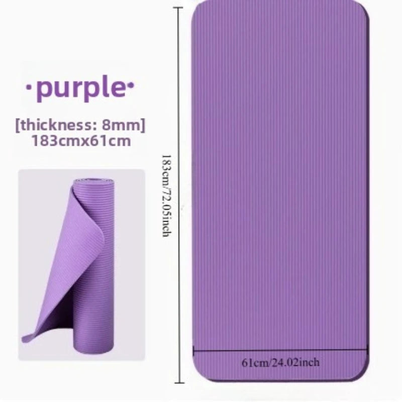 2 Pcs Yoga Mat with Strap Set, High Quality Thick Cushioning for Joint Protection, Non Slip Textured Surface for Stability