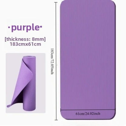 2 Pcs Yoga Mat with Strap Set, High Quality Thick Cushioning for Joint Protection, Non Slip Textured Surface for Stability