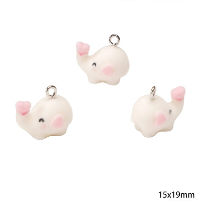 1Pcs 3D Flocking Resin Charms Cartoon Animal Pendant for Necklace Earrings Keychain Making DIY Jewelry Accessories Wholesale