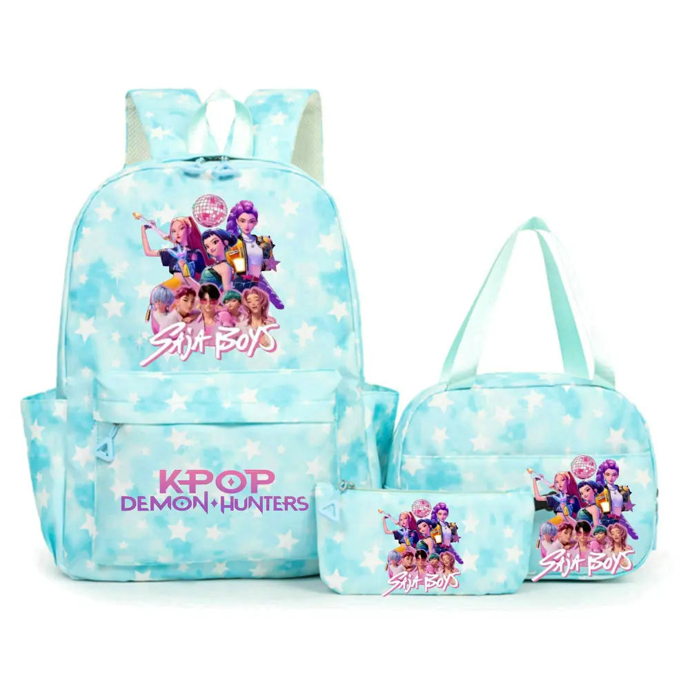 KPop Demon Hunters Backpacks Campus Student School Bags for Teen Men Women Tote Bag Clutch Pocket Nylon Backpacks Travel
