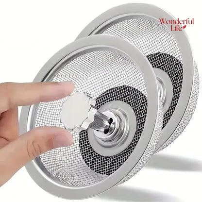 2Setc Drain Basket Kitchen Sink Strainer Set With Handle Stopper Me Handle Stopper Kitchen Sink Strainer Stainless Replacement