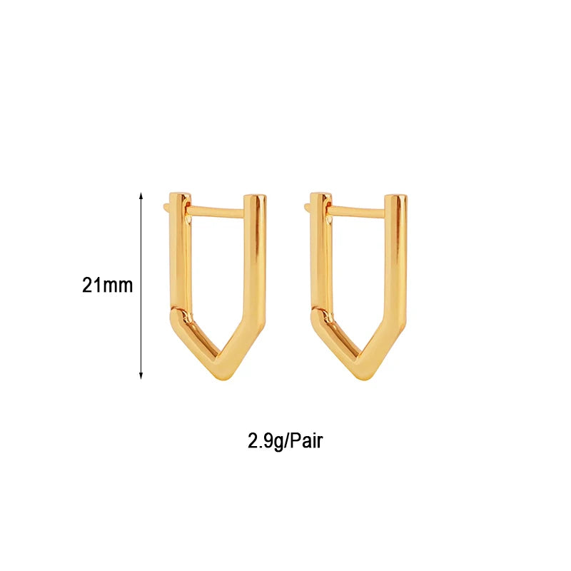 TIANDE Gold Color Classic Punk Hoop Earrings for Women Zircon Smooth Piercing Huggies Earrings 2024 Fashion Jewelry