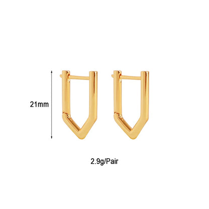 TIANDE Gold Color Classic Punk Hoop Earrings for Women Zircon Smooth Piercing Huggies Earrings 2024 Fashion Jewelry