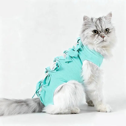 *Pet Neutering Suit Cat Postoperative Recovery Anti Licking Clothing Adjustable Cat Wound Protective Clothes Pet Supplies