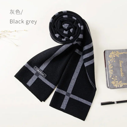 High Quality Wool Men Scarf Autumn Winter Classic Business Thermal Muffler Male Soft Korean Version Long Thick Warm Shawl No Box