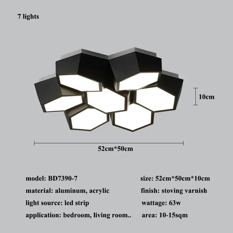 Modern Geometry Led Ceiling Lamp Living Room Chandeliers Lighting Bedroom Dimmable Lamparas Nordic Home Decor Lights Luminaria