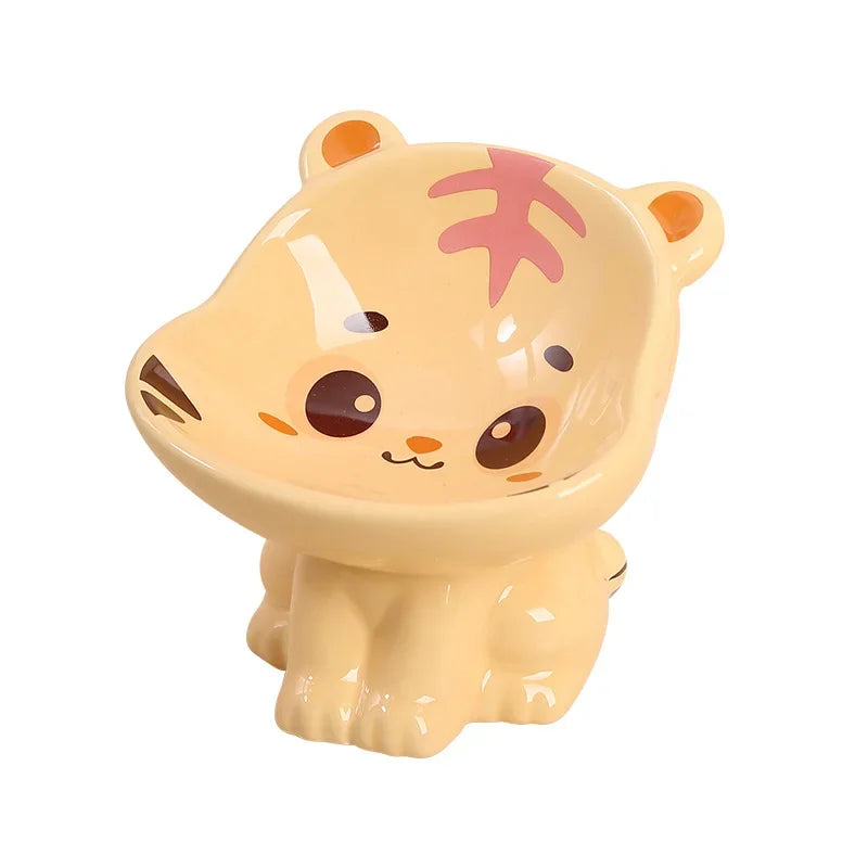 New Cartoon Ceramic Cat Bowl Creative Cute Puppy Dog Feeder Pet Feeding and Water Eatting Bowl Drinker Porcelain Pet Supplies