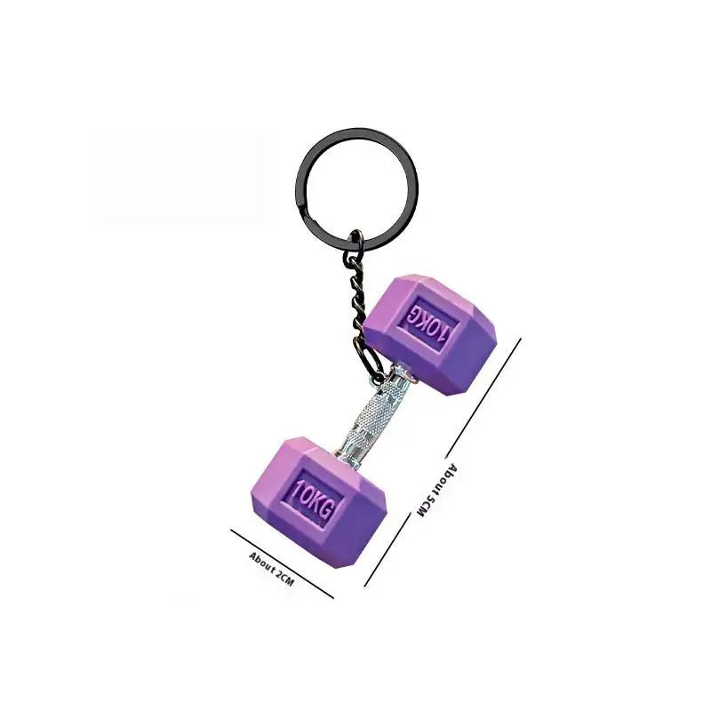 Gym Dumbbell Keychain Fashion 3D PVC Dumbbell Keychain Car Key Wallet Backpack Pendant Creative Gifts For Fitness Enthusiasts