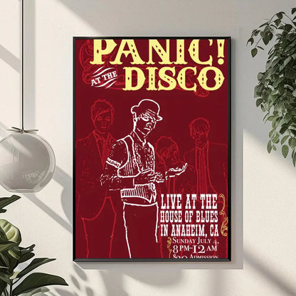 Rock Band P-panic At The Disco Painting Calligraphy HD Print Crease Art Photos For Living Room Home Wall Decor Canvas