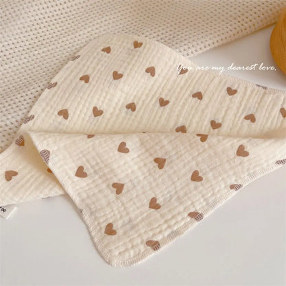 Cotton Baby Face Towel Square Infant Bib Soft Saliva Towel Floral Print Feeding Burp Cloths Children's Absorbent Handkerchief