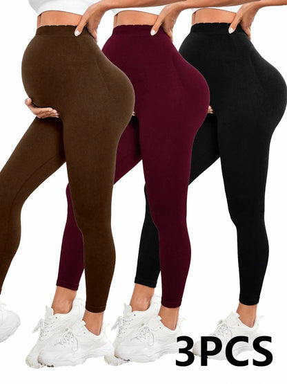 3pcs High Waist Maternity Leggings Skinny For Pregnant Women Belly Support Postpartum Leggins Body Shaper Fitness Trousers