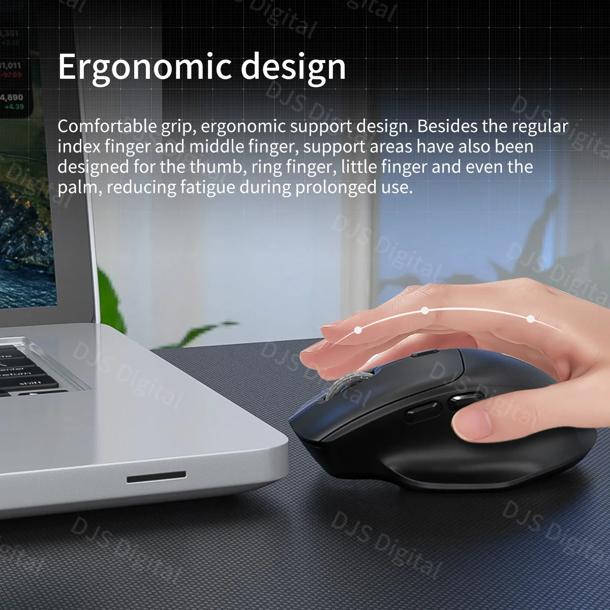 Lenovo Wireless Mouse, Ergonomic Design, Comfortable to Use, Dual-Mode Connection, Suitable for Gaming and Office Use, Large-Capacity Battery