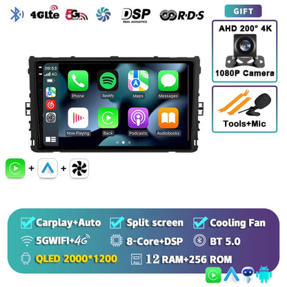 Android 16 Car Radio GPS Navigation QLED Carplay Auto Multimedia Stereo Player For Volkswagen VW Polo Plus Jetta MK7 T6 Passat