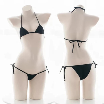 2PC Women Mini Bikini Sexy-Lingerie Pajamas Strappy Underwear Briefs Bra Sets Swimsuit Female Bathers Bandage Bathing Suit