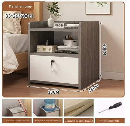 Room Household Home Modern Minimalist Bedside Table Nightstand Small Bedroom Storage Drawer Compact Bedside Cabinet Furniture