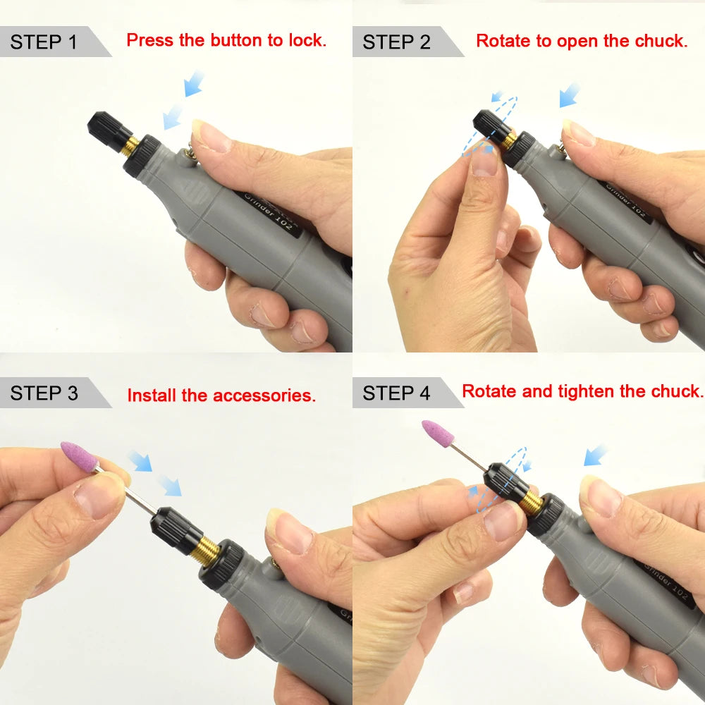 Toolour Cordless Rotary Tool Kit 26 Accessories 3-Speed Adjust Power Rotary Tools 5V 2A Electric Carving Pen for DIY Projects