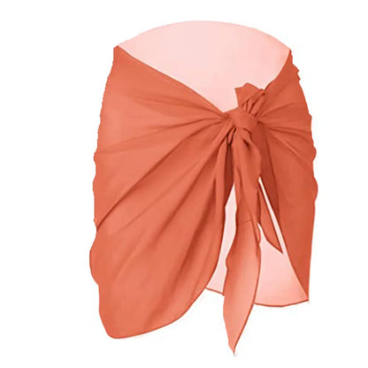 Women Short Sarongs Bathing Suit Wrap Swimsuit Coverups Beach Bikini Sheer Short Skirt Chiffon Scarf Cover Ups for Swimwear