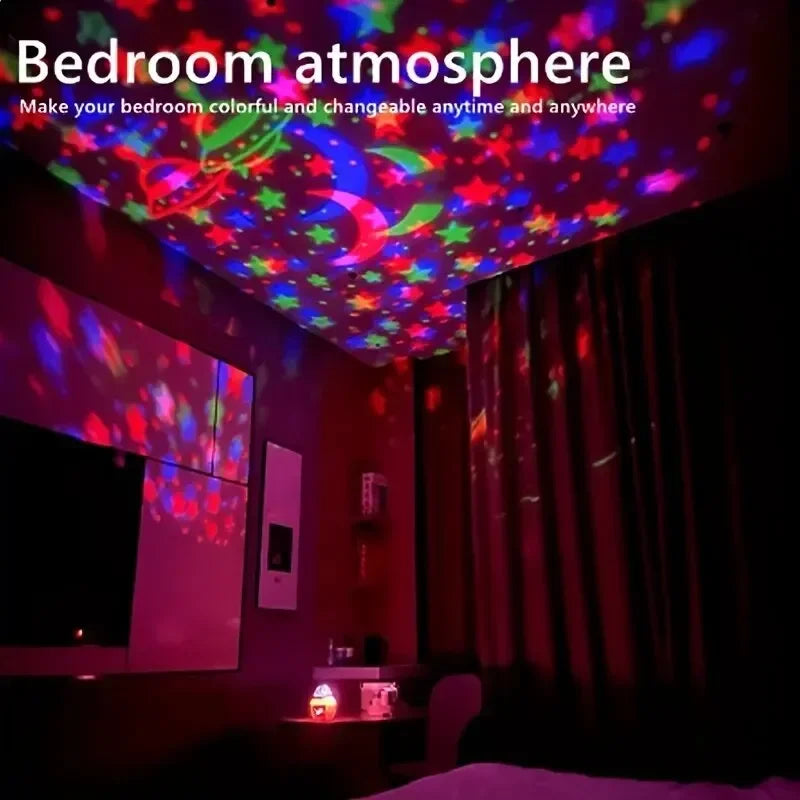 Lampe projecteur USB LED ciel étoilé, boule magique lune et étoiles, décorations de Noël pour la maison et la chambre
