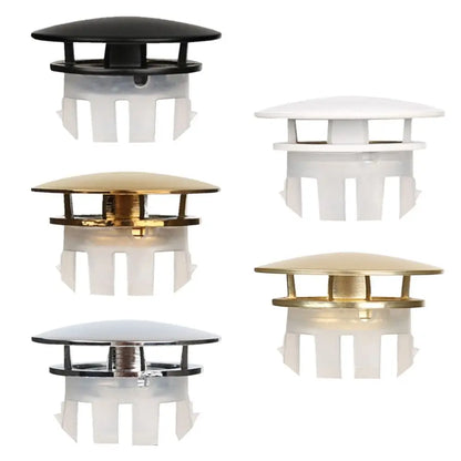 Round Sink Overflow Covers Kitchen Bathroom Double Layer Wash Basin Overflow Ring Plug Replacement Sink Hole Cover Trim Ring Cap