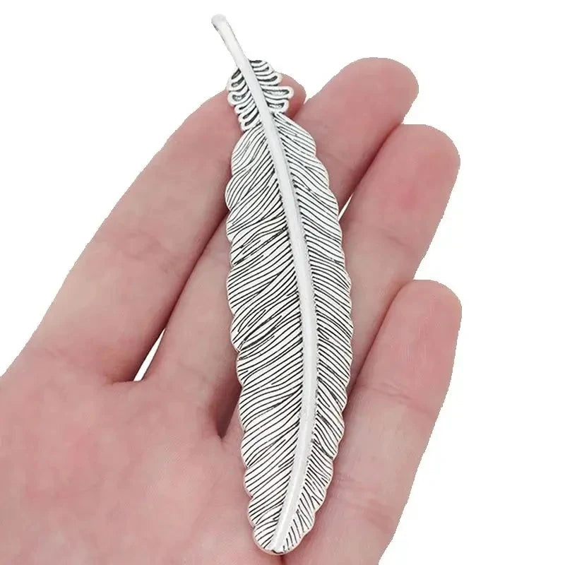 5pcs Antique Silver Color Large Tribal Branch Leaf Charms For DIY Fashion Necklace Jewellery Making Findings Accessories