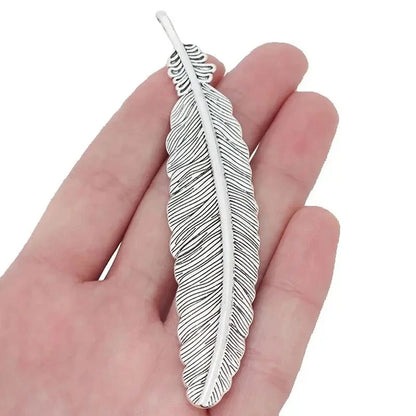 5pcs Antique Silver Color Large Tribal Branch Leaf Charms For DIY Fashion Necklace Jewellery Making Findings Accessories