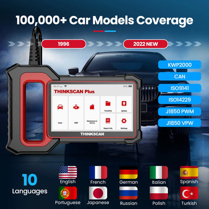 THINKSCAN PLUS S7 S6 S4 OBD2 Scanner ABS/SRS/TRANMISSION/ENGINE Code Scanner Live Data Diagnostic Tool Multi Services Scan Tool
