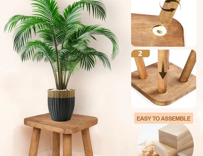 Multifunctional Solid Wood Stool Stackable Design Indoor Living Room Dining Seat Bench