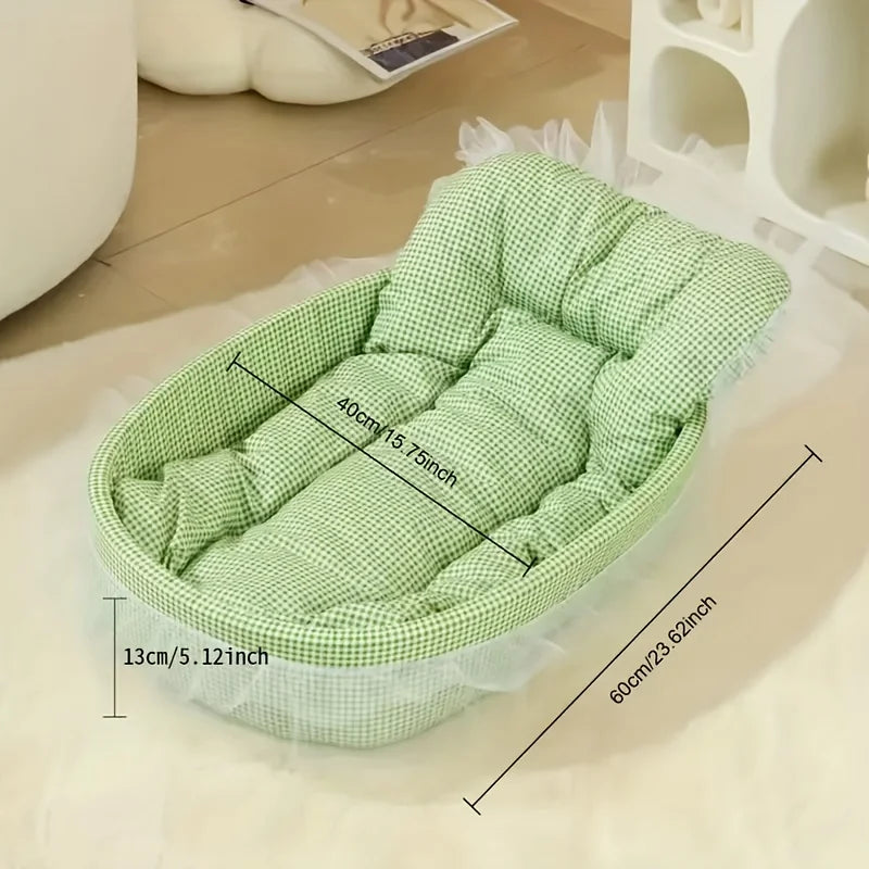 Cat Sofa Bed Comfortable Pet Nest 1pc Soft and Hairball Resistant  Cute Lace Princess Bed for Cats and Small Dogs