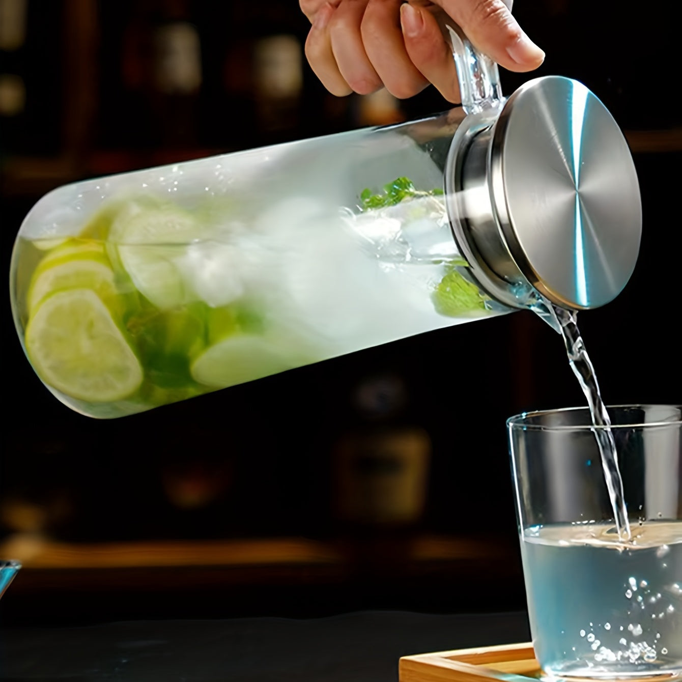 1pc AMOICHIC Large Capacity Beverage Cooler & Water Jug Suitable for Parties, Refrigerator Storage, Heavy-Duty Plastic for Lemonade, Soda, Iced Tea, Drink Dispenser for Picnic, BBQ, Use - Cooling Container