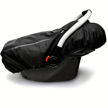 Infant Car Seat Cover, Protective Cover for Babies, Winter Shield, Universal Winter Car Seat Cover for Boys And Girls, Comfortable And Warm, Car Seat Covers for Baby Seats (Black)