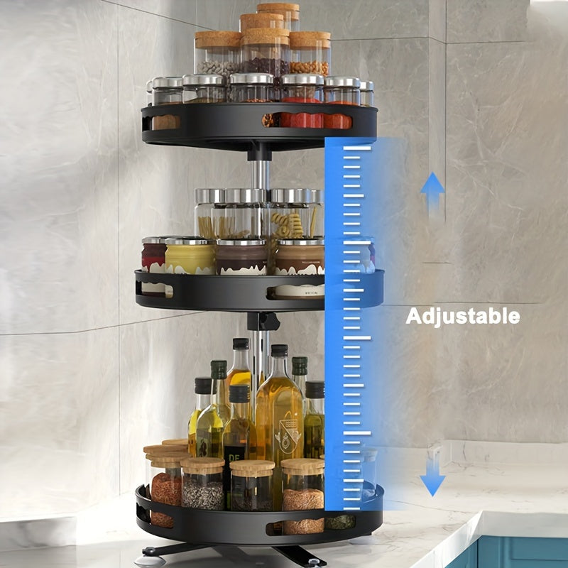 [Multipurpose] Rotating Organizer | Non-Slip | Countertop Storage | Tableware, Makeup, Spice | Kitchen Storage