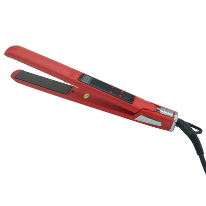 Professional Salon Hair Straightener & Curler - 265°F-450°F High-Temperature Flat Iron with LCD Display, 2-in-1 Dual Function, Titanium Ceramic Technology, Ideal for Home & Commercial Use, Ergonomic Handle, Compatible with