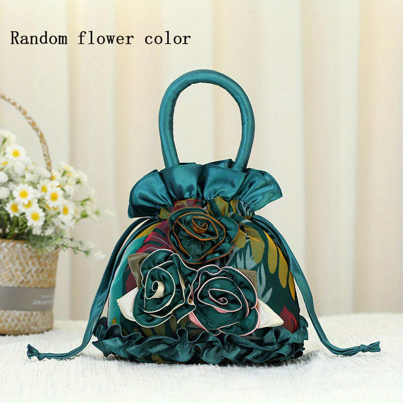 Handtasche mit Blumenmuster, trendige kleine Abendtasche, schlichte Handytasche, niedliche Beuteltasche