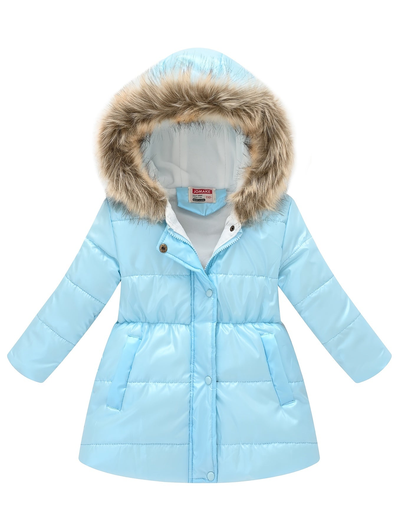 Winterjacke für Kinder im neuen Stil: Dicke, glänzende Kapuzenjacke für Jungen und Mädchen, mittellang