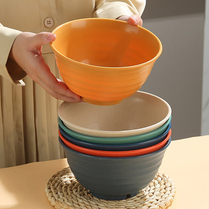 4pcs Wheat Straw Bowls Set, Microwavable And Dishwasher Safe, Soup Bowl, Salad Bowl, BPA-free, Odorless, Portable, Unbreakable, For Home Kitchen Camping, Dinnerware Accessories, Kitchen Supplies