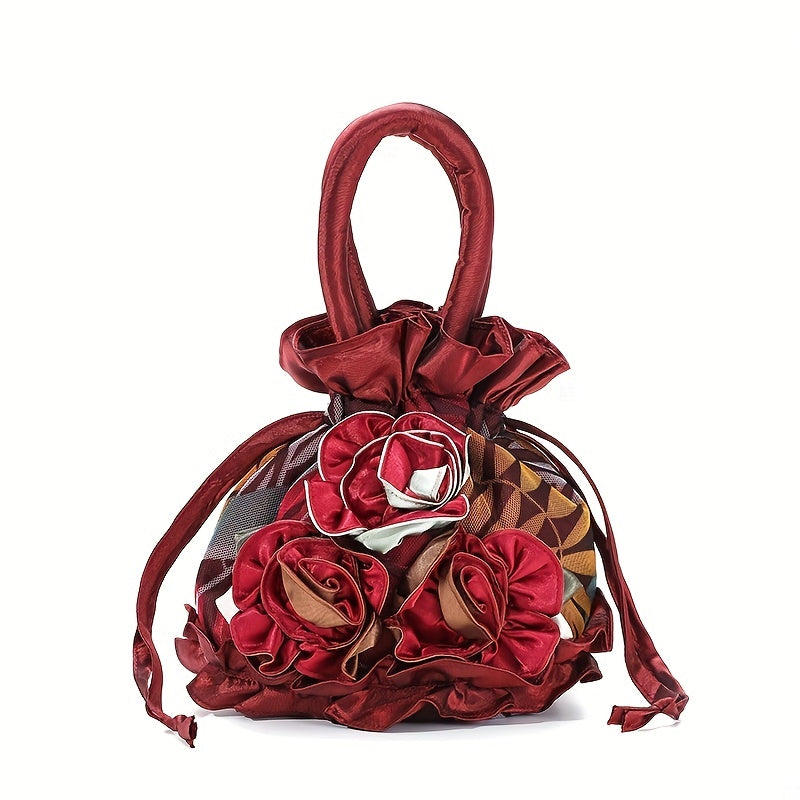 Handtasche mit Blumenmuster, trendige kleine Abendtasche, schlichte Handytasche, niedliche Beuteltasche