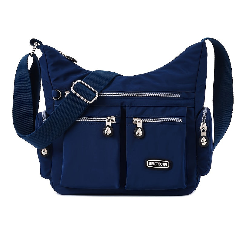 Unisex-Umhängetasche, quadratisch, mit mehreren Fächern, leicht, für Damen und Herren.