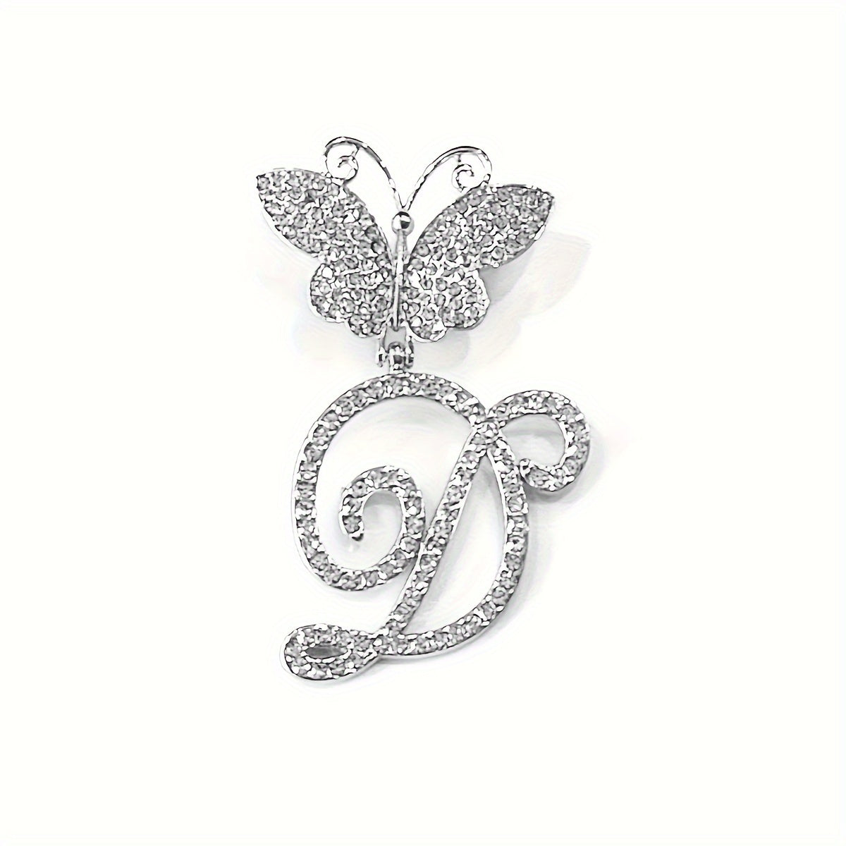 Trendy Shiny Butterfly Cursive Letter Cuban Chain Anklet For Women A-Z Letters Anklets Punk Hip Hop Style Sparkling Barefoot Jewelry