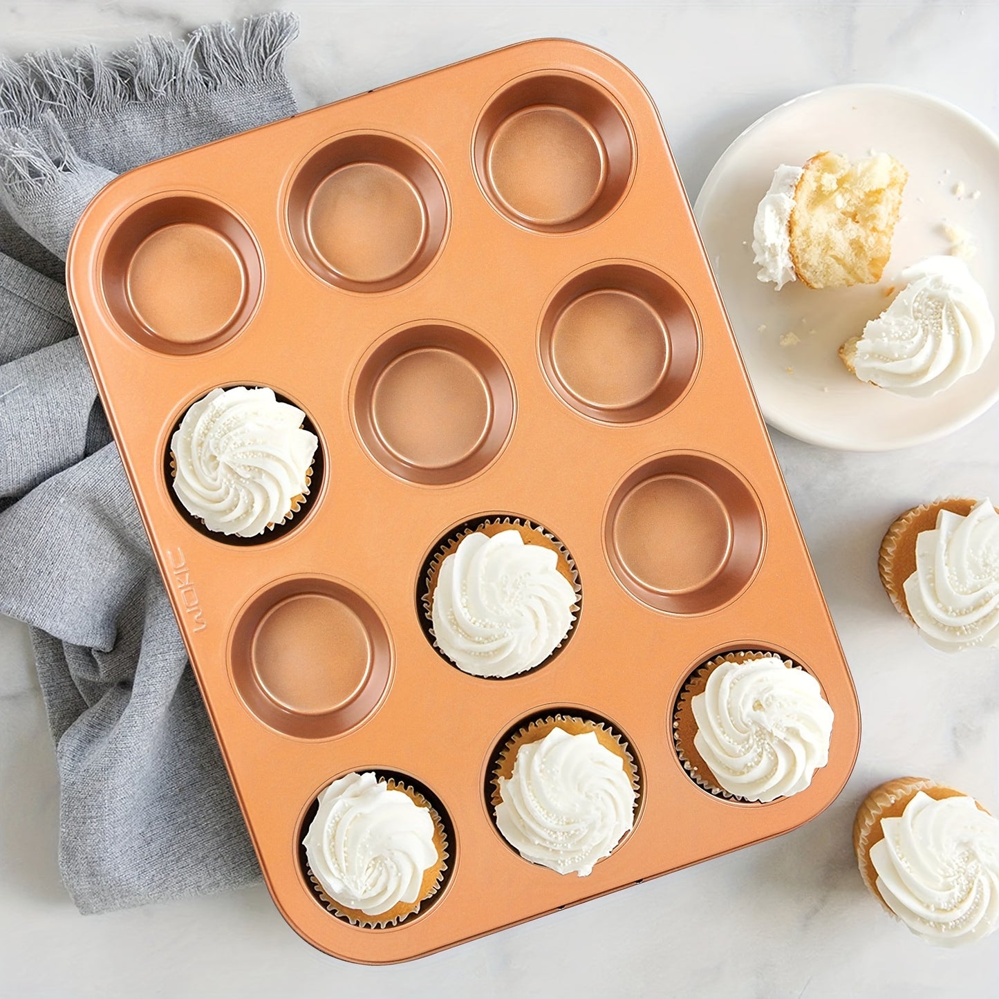 7pcs Nonstick Bakeware Set, Baking Pan Organization Set With Round & Square Cake Pans, Loaf Pan, Muffin Pan, Roasting Pan, And Ultrathick Muffin Baking Pan. Dishwasher Safe, Easy Clean