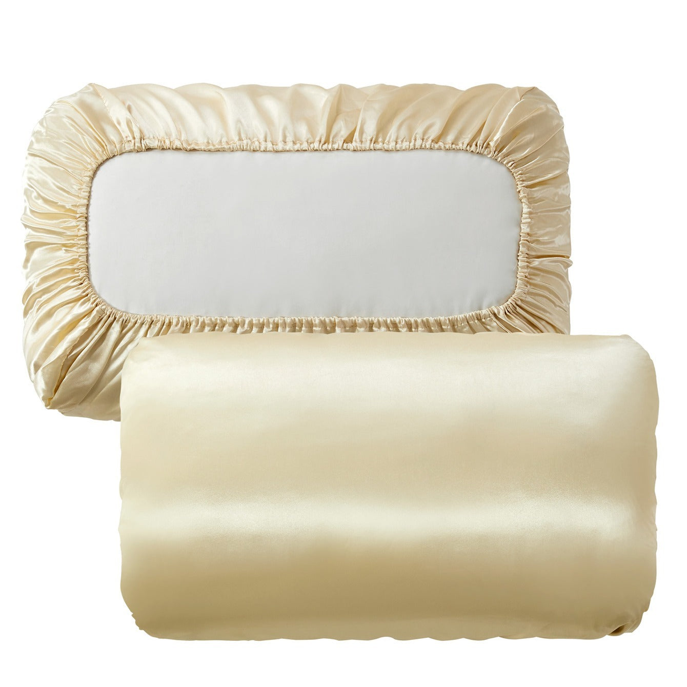2 weiche und atmungsaktive Satin-Kissenbezüge mit Gummizug – perfekt für einen erholsamen Schlaf in Ihrem Schlafzimmer