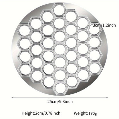 37-Loch-Wontonform aus silberfarbenem Metall