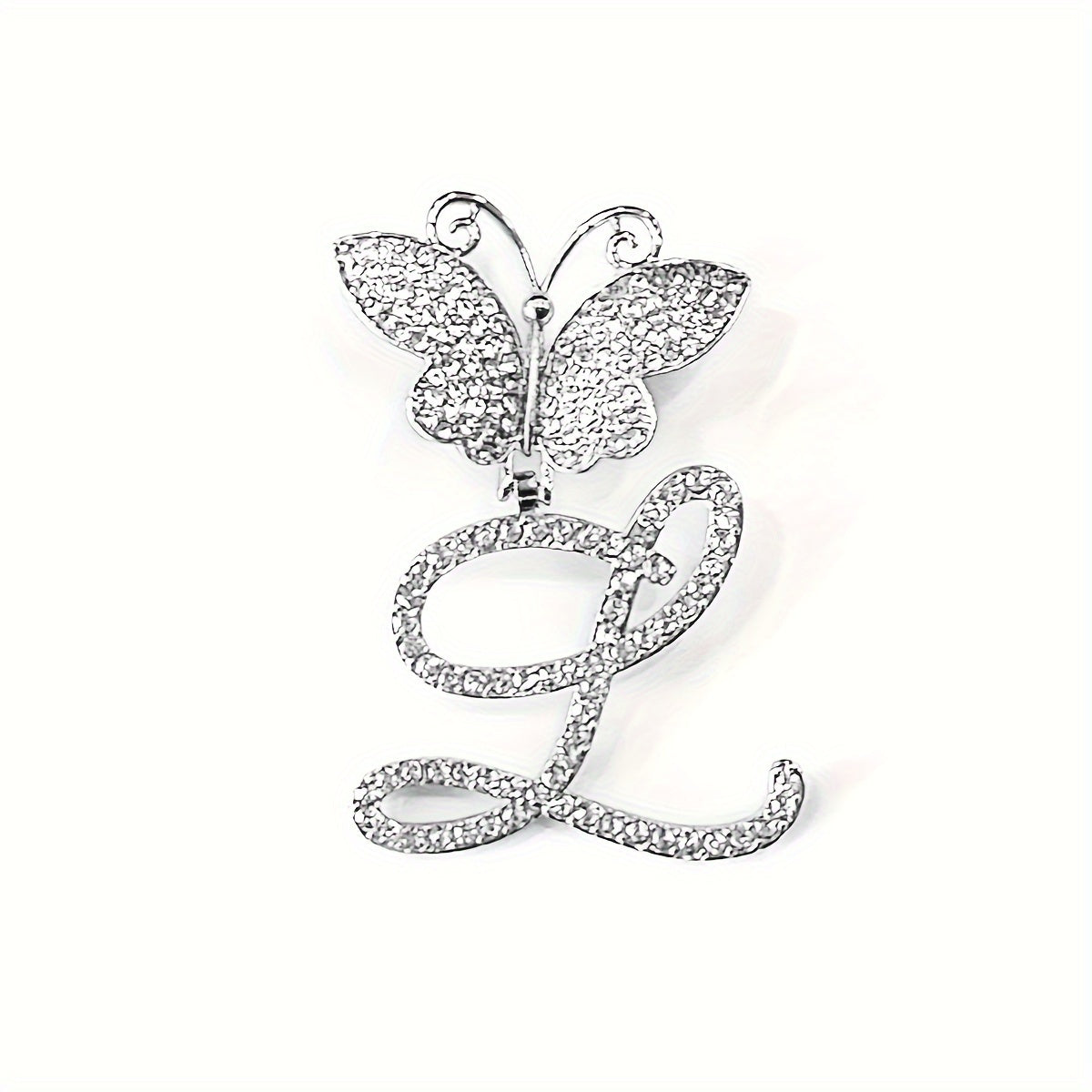 Trendy Shiny Butterfly Cursive Letter Cuban Chain Anklet For Women A-Z Letters Anklets Punk Hip Hop Style Sparkling Barefoot Jewelry