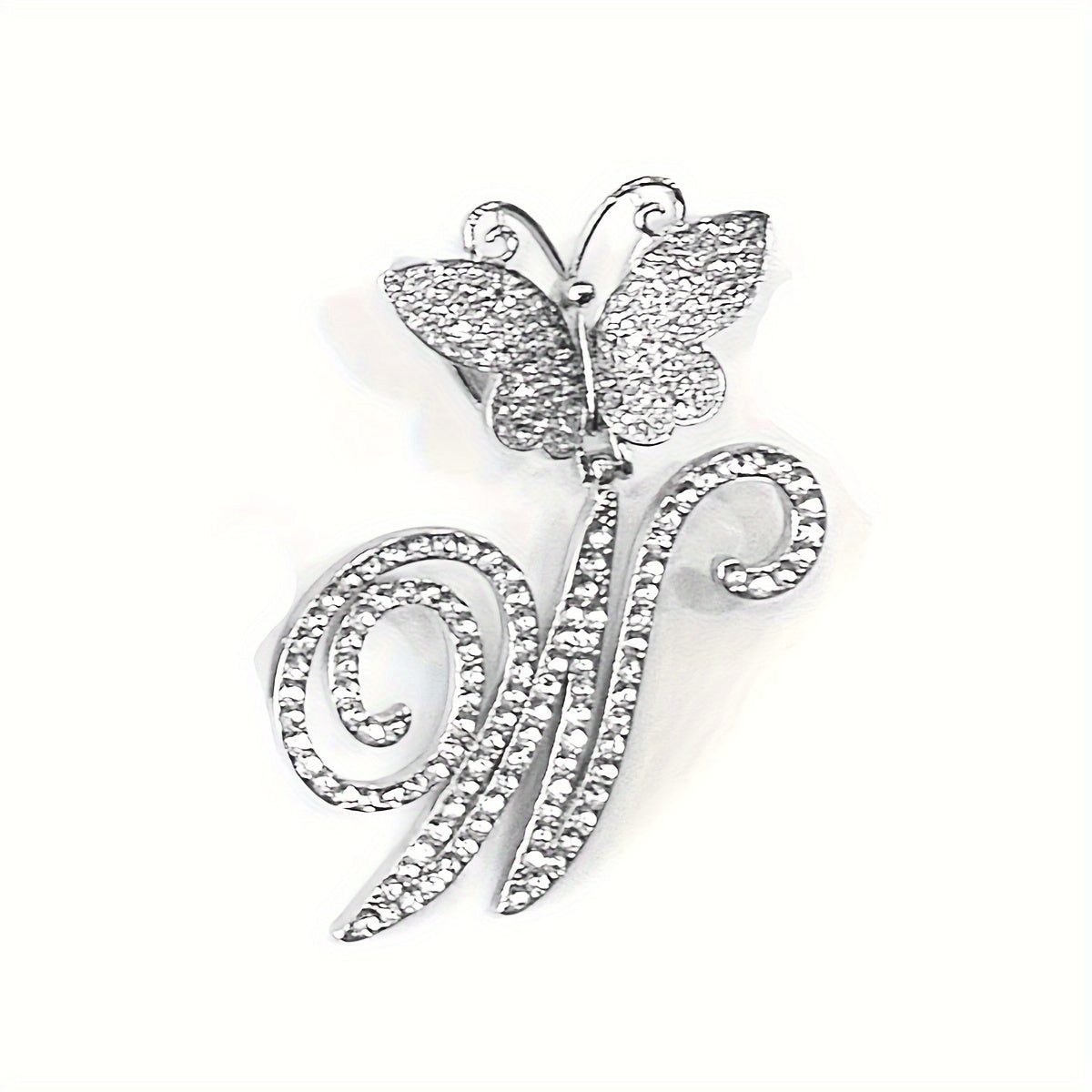 Trendy Shiny Butterfly Cursive Letter Cuban Chain Anklet For Women A-Z Letters Anklets Punk Hip Hop Style Sparkling Barefoot Jewelry