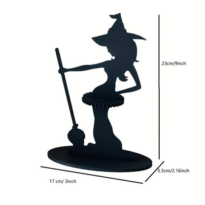 Rustic Wooden Halloween Witch Napkin Holder, Festive Tabletop Decor for Kitchen & Dining Room, No Electricity Needed, Featherless, Holiday Themed Accessory for Christmas & General Use