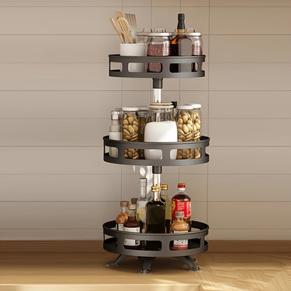 [Multipurpose] Rotating Organizer | Non-Slip | Countertop Storage | Tableware, Makeup, Spice | Kitchen Storage