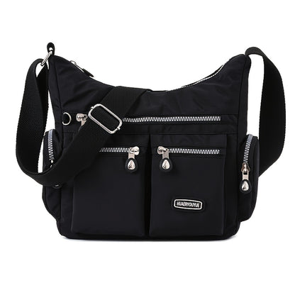 Unisex-Umhängetasche, quadratisch, mit mehreren Fächern, leicht, für Damen und Herren.